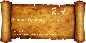 Roder Azurea névjegykártya